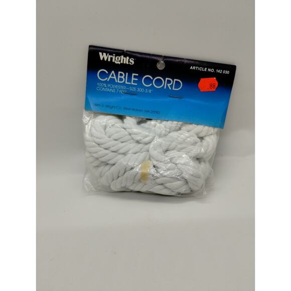 Wrights Cable Cord - 100% Polyester - Size 300 - 3/8" - Contains 7 Feet - Picture 2 of 2